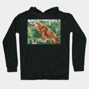 Golden Retriever Dog in the Forest Hoodie